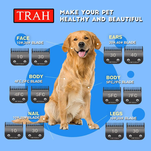 30# Blade Dog Grooming Clipper Replacement Blades Compatible with Andis Dog Clippers,Most A5, KM Series Clippers,Detachable Ceramic Blade,Size-30#...