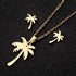 Stainless Steel Hawaii Tropical Plant Pendant Necklace for Women Coconut Palm Tree Stud Earrings Beach Set Jewelry (Gold)...