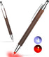 3 in 1 Wooden Ballpoint Pen with Light Tip and Rubber Stylus, Nice Pens for Journaling, Drawing, Signature, Gift, Writing in the Dark - White+Red ...