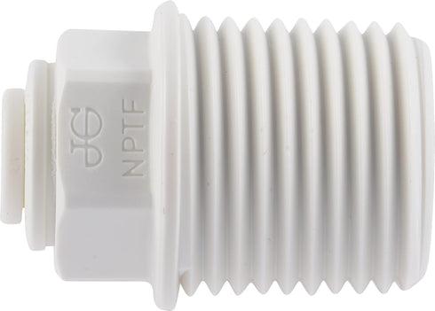 John Guest 1/4 Inch OD x 1/2 Inch NPT Male Connector, Push to Connect Plastic Plumbing Fitting, PP010824WP...