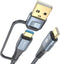 USB-C to USB-C Cable 10FT PD 100w iPhone 15 Charger 2 in 1 USB A/C to USB-C Nylon Braid Cord for iPhone 15 Pro Max iPad Pro Air MacBook Samsung Ga...