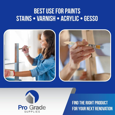 Pro Grade - Chip Paint Brushes - 96 Ea 1/2 Inch Chip Paint Brush Light Brown...