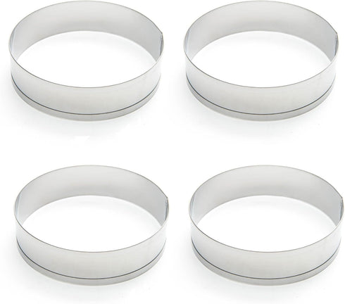 Fox Run English Muffin Ring Molds, Set of 4, Stainless Steel...