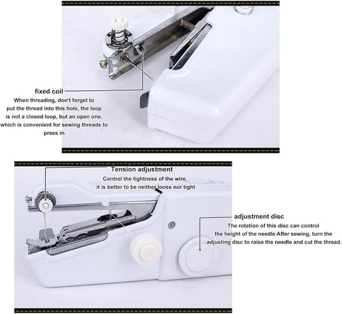 Handheld Sewing Machine Mini Professional Battery Powered, Portable Electric Stitching Machine for Beginners, Red Ergonomic and Compact Hand Sewer...