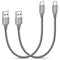 Short USB C Cable 1ft, 2-Pack USB A to USB C Charger Cable Fast Charging Cord Braided for iPhone 15 Pro Max Plus, for Samsung Galaxy S22 S21 S20 S...
