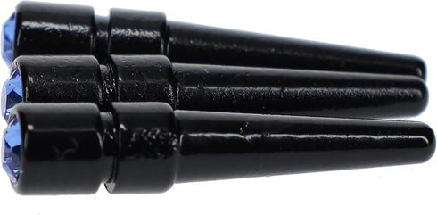 WE Games Black Metal Cribbage Pegs with Swarovski Austrian Crystals - Set of 3 - Cobalt Blue...