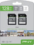 PNY 128GB Elite Class 10 U1 V10 SDXC Flash Memory Card 2-Pack - 100MB/s Read, Class 10, U1, V10, Full HD, UHS-I, Full Size SD...