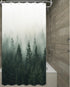 Green Misty Forest Shower Curtain Nature Shower Curtain Set Pine Tree Jungle Mountain Plant Rustic Scenery Landscape Shower Curtains for Bathroom ...