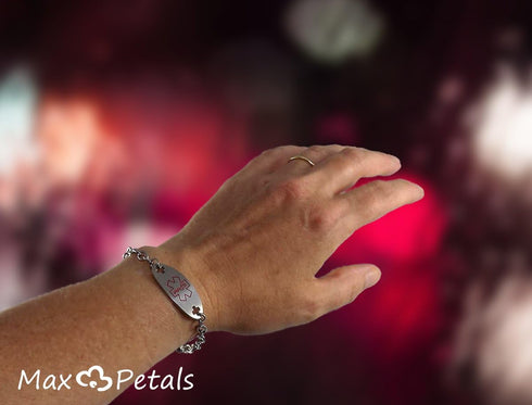 Blood Thinner Identification Bracelet Medical Alert ID with 9 Inch Chain...