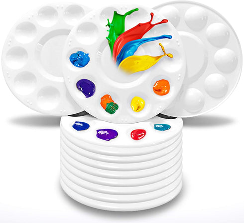 Hulameda Paint Tray Palettes, Plastic Paint Pallets for Kids or Students to Paints on School Project or Art Class-12pcs...