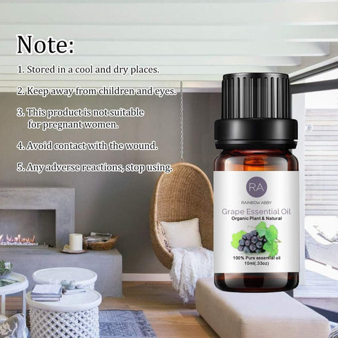 Grape Essential Oil 100% Pure Oganic Plant Natrual Flower Essential Oil for Diffuser Message Skin Care - 10ML...