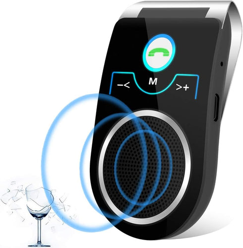 Hands Free Cell Phone Car Kit, Bluetooth 5.0 in Car Speakerphone with Visor Clip, Siri Google Voice Command Support,Built in Mic, Support 2 Phones...