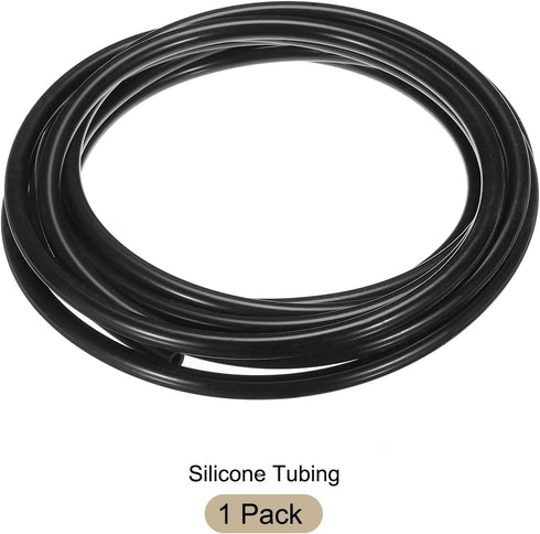 10ft 4mm(0.16") ID x 6.4mm(1/4") OD Silicone Tubing Black Industrial Plastic Tubing Pure Silicone Hoses for Pump Siphoning Draining Irrigation Bre...
