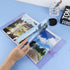 Photo Album 6x8 25 Inner Pages Personal A5 6 Ring Photocard Binder with DoubleSided 1 Pocket Sleeves Set, Clear Purple Glitter PVC Binder Cover an...