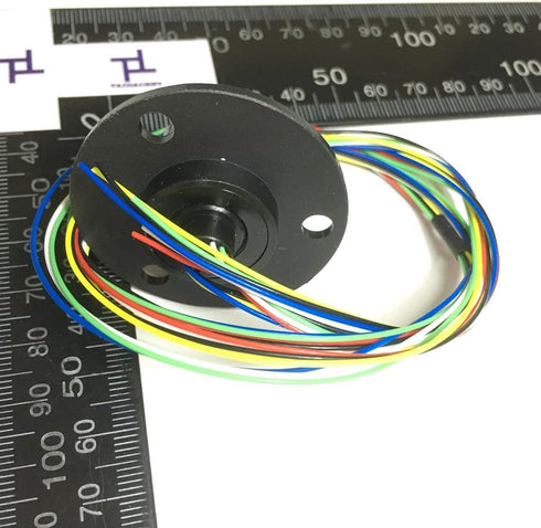 Taidacent Hollow Slip Ring Signal Power Continued 2/4/6/12 Road Collector Ring Conductive Electric Motor Slip Ring Rotating Connector (5mm Inner D...