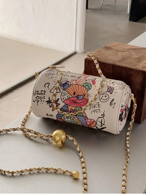 Graffiti Crossbody bag,Trendy Designer Mini Shoulder Bag,Phone Wallet Purse for Women,Chain Bag for Girls...
