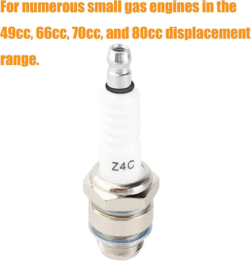 Spark Plug Compatible with Z4C 49cc 50cc 66cc 70cc 80cc 2-Stroke Engine Motorized Bicycle Moped Scooter Yamaha JOG50 90 ZX50 Suzuki AG100 QJ50 DX1...
