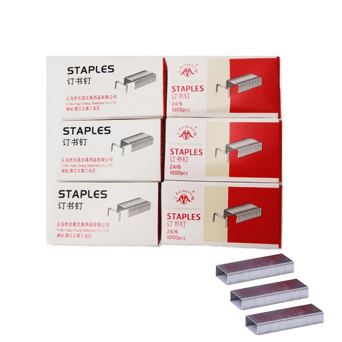 Standard Staples, 25 Sheet Capacity, 1/4 inch Length, 24/6, Jam Free Sharp Chisel Point Design,6000 Staples, 6Pack General Purpose Staple, Fits St...