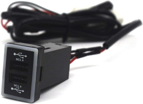 Dual USB Power Socket for Toyota QC3.0, Quick Charge Car Charger USB Adapter for Smartphone/iPad/PDA and More,Max 6.4A Output (32 * 20mm)...