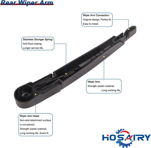 Rear Wiper Arm Blade Set for Jeep Renegade 2015-2021 Rear Windshield Wiper Arm Blade Assembly 68256590AA...