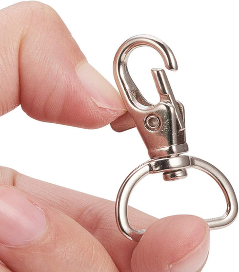 Swivel Clasp Swivel Snap Hooks Trigger Clips 1 Inch D Rings Metal Lobster Claw Clasps 40 Pcs for Making Snap Tabs, Keychain Hardware, Purse Hardwa...