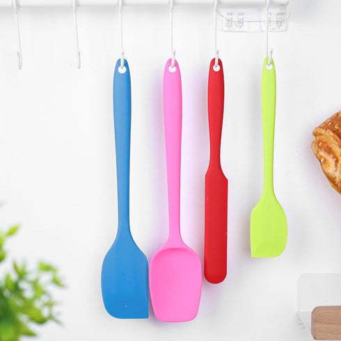 LOVEINUSA Silicone Spatula 4PCS Set, Rubber Spatula Heat Resistant for Baking and Mixing, Non-stick Rubber Spatulas with Stainless Steel Core...
