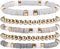 5-7PCS Surfer Colorful Clay Beads Stretch Bracelets Bohemian Stackable Gold Beads Vinyl Disc Elastic Bracelets Multilayer Summer Beach Jewelry Set...