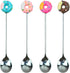 AUEAR, 4 Pack Stirring Spoons Cute Doughnut Coffee Spoon Stainless Steel Little Teaspoons Mini Donut Dessert Ice Cream Tea Sugar Stirrers for Tabl...