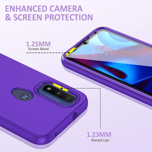 PUJUE for Motorola Moto-G Pure Phone Case: G Play 2023 | G Power 2022 Silicone Matte Case 360 Full Protection - Rugged Bumper Shockproof Drop Prot...