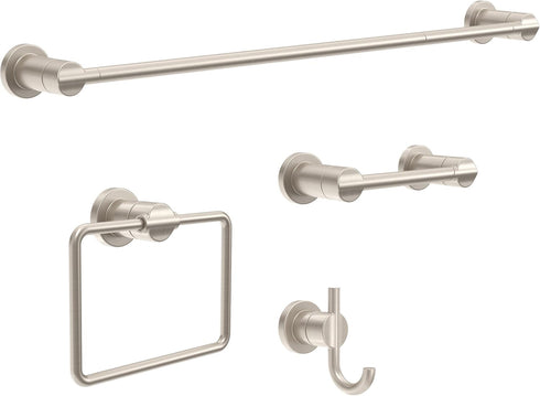 DELTA FAUCET NIC46-DN Nicoli Wall Mount Square Closed Towel Ring Bath Hardware Accessory in Brushed Nickel...