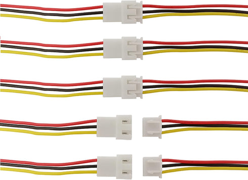 20Pairs JST XH 2.54mm 3Pins Connector, 2.54mm Pitch Female and Male JST Connection Plug Header Expansion Wire with 200mm 26AWG Cable...