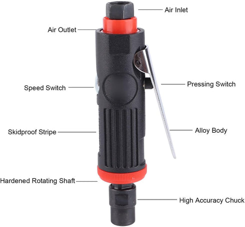 Hilitand Air Die Grinder Straight Pneumatic Grinding wheel Machine Polishing Tool Set Kit for Metal Rust Removal...