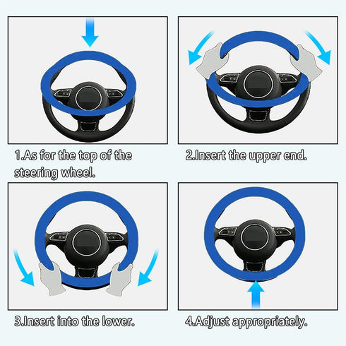 ASUBHA Car Steering Wheel Cover, Fluffy Steering Wheel Cover, Soft Warm Non-Slip Car Interior Accessories Fits 14.5-15 inches Outer Diameter Car S...