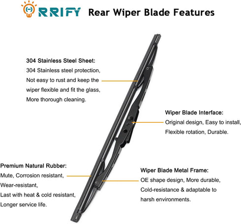 Rear Windshield Wiper Arm Blade 20825881 for Cadillac SRX 2010-2016, for Cadillac CTS 2010-2014 Back Windshield Wiper Assembly...