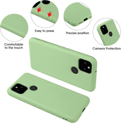 ABITKU Compatible with Google Pixel 5 Case,Slim Silicone Gel Rubber Case Cover (with Microfiber Lining) Full Body Shockproof Design for Google Pix...