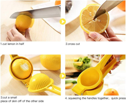 Manual Juicer Citrus Lemon Squeezer, Fruit Juicer Lime Press Metal, Professional Hand Juicer Kitchen Tool(Yellow?...