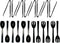Party Essentials Plastic Party Buffet Serving Utensils Kit, Spoons/Forks/Tong, 20-Piece, Black...