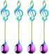 Falytemow Music Note Design Spoons 304 Stainless Steel Creative Cute Teaspoons for Coffee Tea Dessert Drink Mixing Milkshake Spoon Tableware Set o...