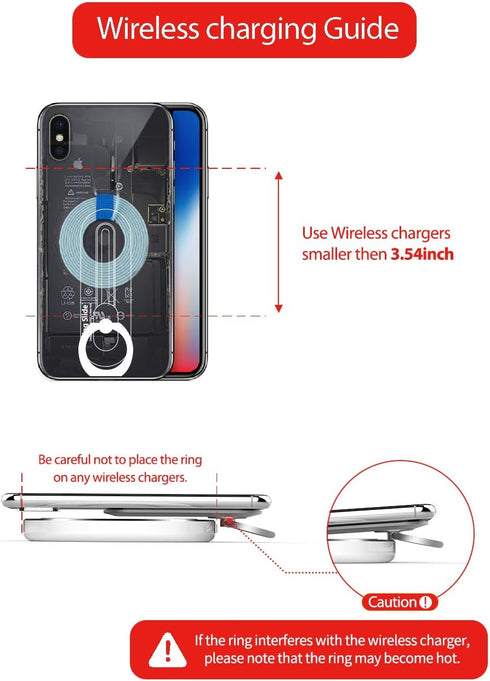 iRing Slide, Made in Korea, Wireless Charging Friendly Phone Holder. Cell Phone Ring Grip Finger Holder and Stand Compatible with iPhone 12,13 & 1...