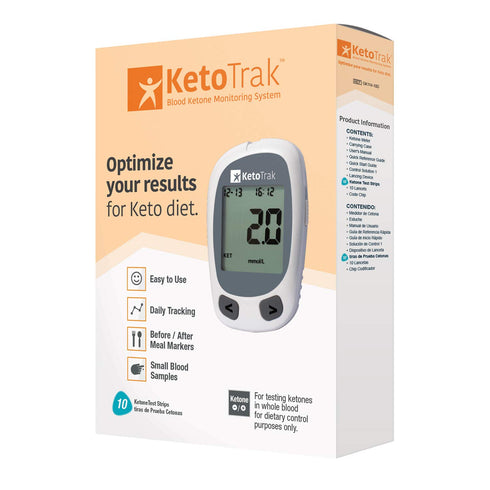 Blood Ketone Testing Kit, 1 Meter, 10 Ketone Strips, 1 Lancing Device, 10 Lancets, Optimize Your Result for Keto Diet by KetoTrak...