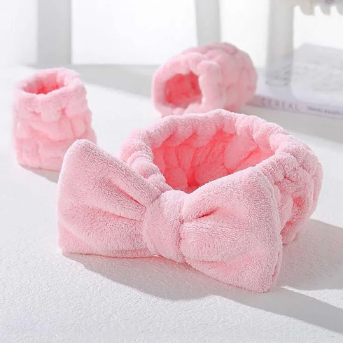 9PCS Spa Headband and Wristband Clean Set, Includes Makeup Sponges and Face Triangle Powder Puff Skincare Beauty Blender for Washing Face,Women Gi...