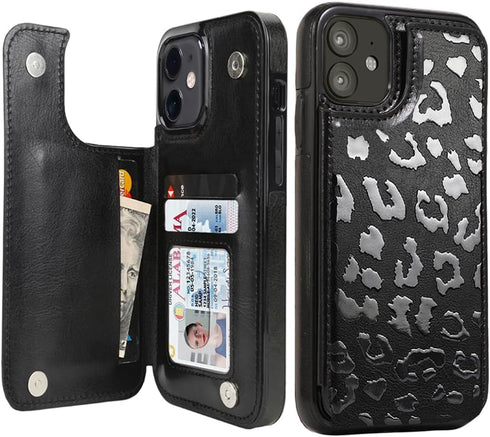 uCOLOR for iPhone 11 Wallet Case with Card Holder-PU Leather Folio Flip Cover Kickstand Card Slots Double Magnetic Clasp RFID Blocking Compatible ...