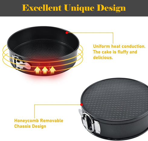 7 Inch Springform Pan Baking Mold Round Leakproof Nonstick Removable Bottom Bakeware for Cake, Cheesecakes, Pizza, and Quiches - Accessories for I...