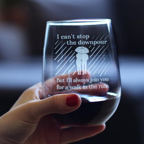 Walk in the Rain - Stemless Wine Glass Gift - Sympathy Gifts for Comfort and Encouragement - Large 17 Ounce...