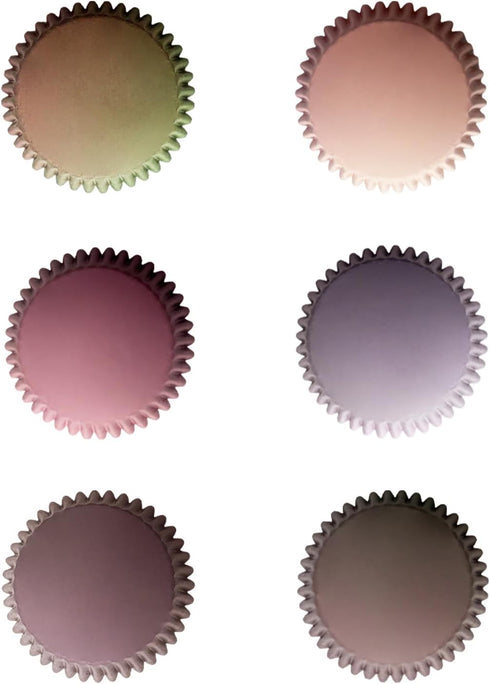 qiqee 300PCS Standard Gradient Cupcake Liners Cupcake Cups 6 Designs Coffee Gradient Cupcake Papers Baking Cups Cupcake Wrappers (Medium Size)...