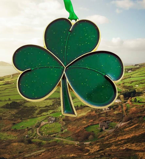 Irish Christmas Ornament Shamrock Symbol of Ireland Tree Decoration, 3 7/8 Inch...