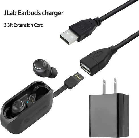 Charger Charging Cable fits for JLab Go Ai Pop/Sport, JLab Epic Air an/Sport ANC, JLab JBuds Air/Sport/Executive/ANC/Play Gaming/Pro Wireless Blue...