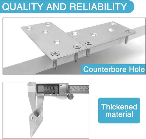 6PCS 3.11'' x 1.57'' Mending Plates, Flat Metal Bracket with Holes, Stainless Steel Connector for Wood Desk Chair Cabinet Drawer Closet Frame Furn...