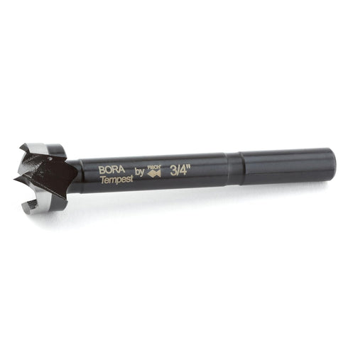 BORA BFB-009720 3/4" Dia Tempest Forstner Bit 3-1/2" OAL, Round 3/8" Shank for Wood Drilling Ideal for Cabinet Making and Fine Woodworking Project...