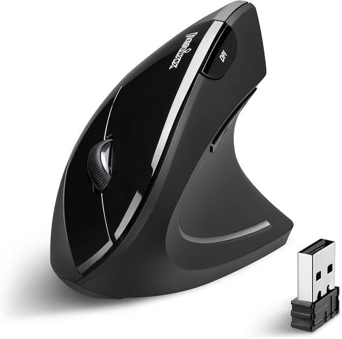 Perixx PERIMICE-713 Wireless Ergonomic Vertical Mouse - 800/1200/1600 DPI - Right Handed - Recommended with RSI User...